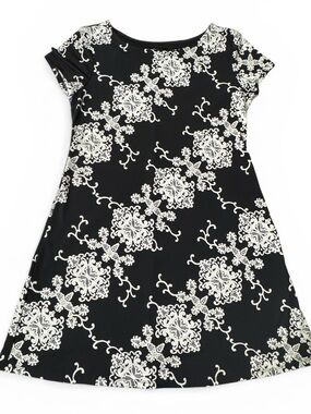Ronni Nicole Black Dress with White Floral Medallion Print